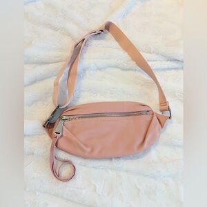 Aimee Kestenberg Blush Pink Leather Crossbody Belt Bag